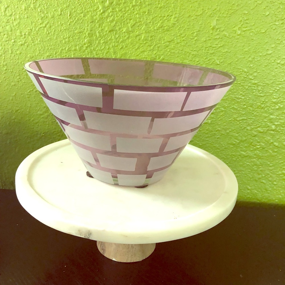 Purple glass bowl for kitchen
